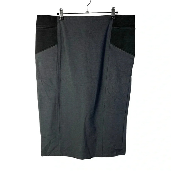 Iris Dark Charcoal Gray Fitted Knee Length Pencil Skirt 3X - Picture 1 of 3